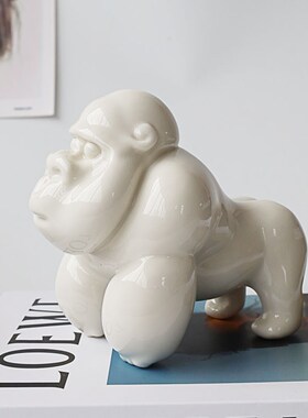 金刚大猩猩动物陶瓷摆件品办公室公司酒吧咖啡厅家居摆饰装饰摆件