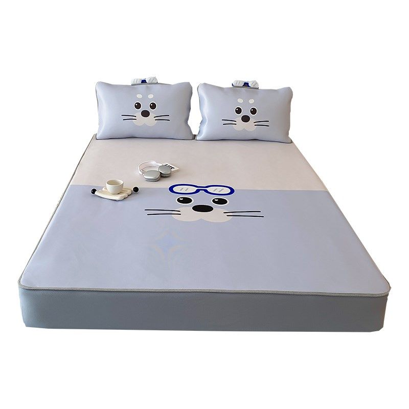 零碎小土豆 类卡通大版数码印花冰藤冰丝席三件夏季可机洗,淘宝优惠券,粉丝福利购,淘宝优惠卷