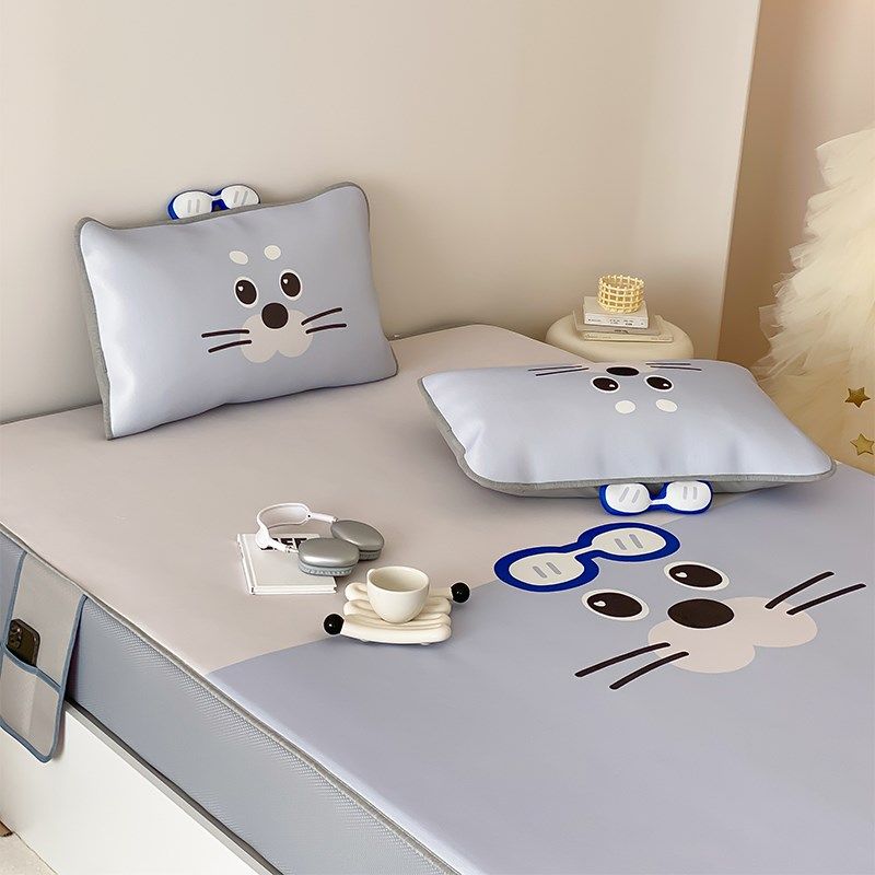 零碎小土豆 类卡通大版数码印花冰藤冰丝席三件夏季可机洗,淘宝优惠券,粉丝福利购,淘宝优惠卷