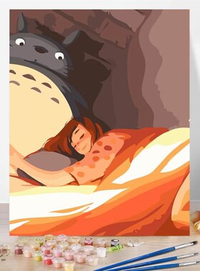 Hand Painted Cartoon Girl Painting By Numbers DIY Home Decor