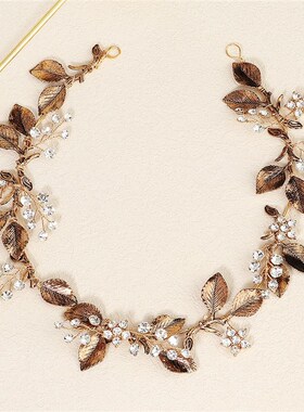 Leaves Hairband Bridal Tiaras Headdress Charm Girls Pearl Cr