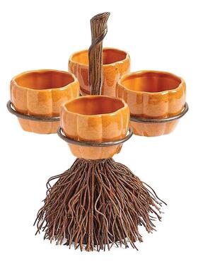 Halloween Pumpkin Snack Bowl Rack Fruit Candy Serving Plate