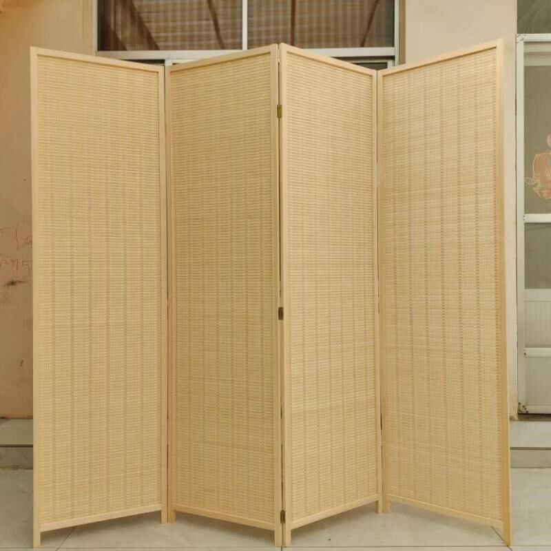 竹编复古小屏风可移动带滑轮专用宠物围栏游戏区隔断可折叠,淘宝优惠券,粉丝福利购,淘宝优惠卷