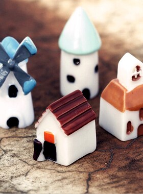 4 Style Artificial Mini Miniature Resin House Craft Ornament