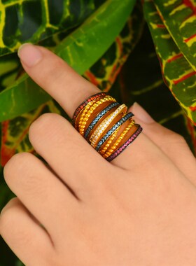GODKI Dubai Morocco Wide Lines rendy Ring for Women Full Cub