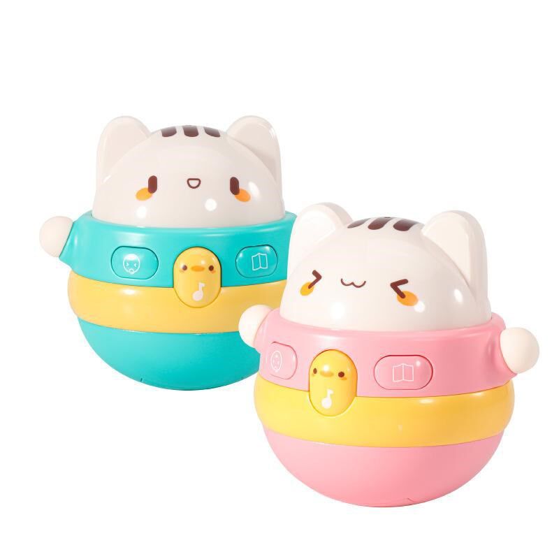 趣味音乐不倒翁玩具宝宝早教摇铃安抚故事灯光小猫不倒翁故事机,淘宝优惠券,粉丝福利购,淘宝优惠卷