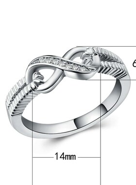 Ming Fei New Fashion Fashion Ladies Ring Copper Plated White