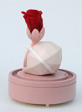 Eternal flower love music bell resin ornament Valentines Da