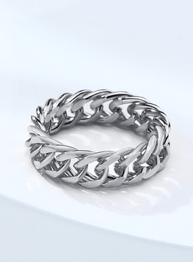 Mens Miami Cuban Chain Ring ,6MM Stainless Steel Curb Link B
