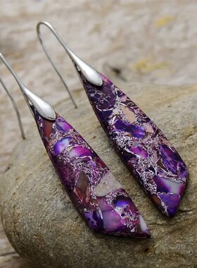 Bohemian Emperor Stone Geometric Pendant Earring Popular Nat