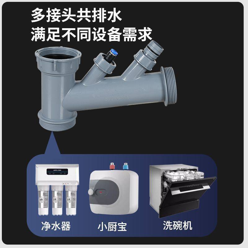 潜水艇厨房洗菜盆下水管配件双槽下水管洗碗池排水管防臭水池下水,淘宝优惠券,粉丝福利购,淘宝优惠卷