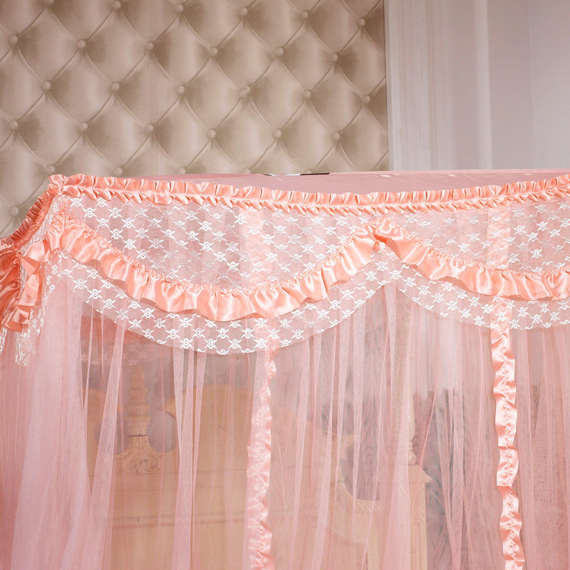 韩式公主蚊帐蕾丝圆顶蚊帐升级版加大加宽方顶吊顶欧式床幔子母床,淘宝优惠券,粉丝福利购,淘宝优惠卷