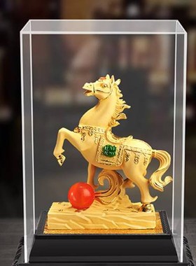 绒沙金马 马到成功镀金金马生肖马摆件商务保险银行会销工艺礼品