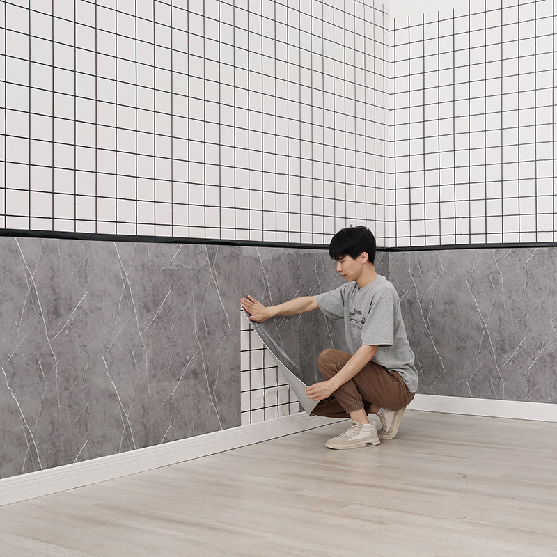 自粘瓷砖贴纸防水防撞墙裙墙围翻新墙纸自粘仿大理石护墙板背景墙,淘宝优惠券,粉丝福利购,淘宝优惠卷