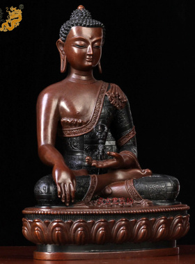 真古意 铜不动佛菩萨佛像摆件纯铜不动如来阿閦如来藏传密宗家居