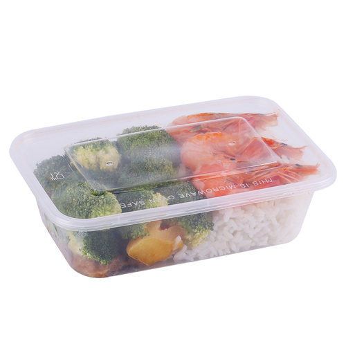 500/750/1000/1250/1750ml圆形打包盒圆塑料透明加厚长方形饭盒碗 - 图3