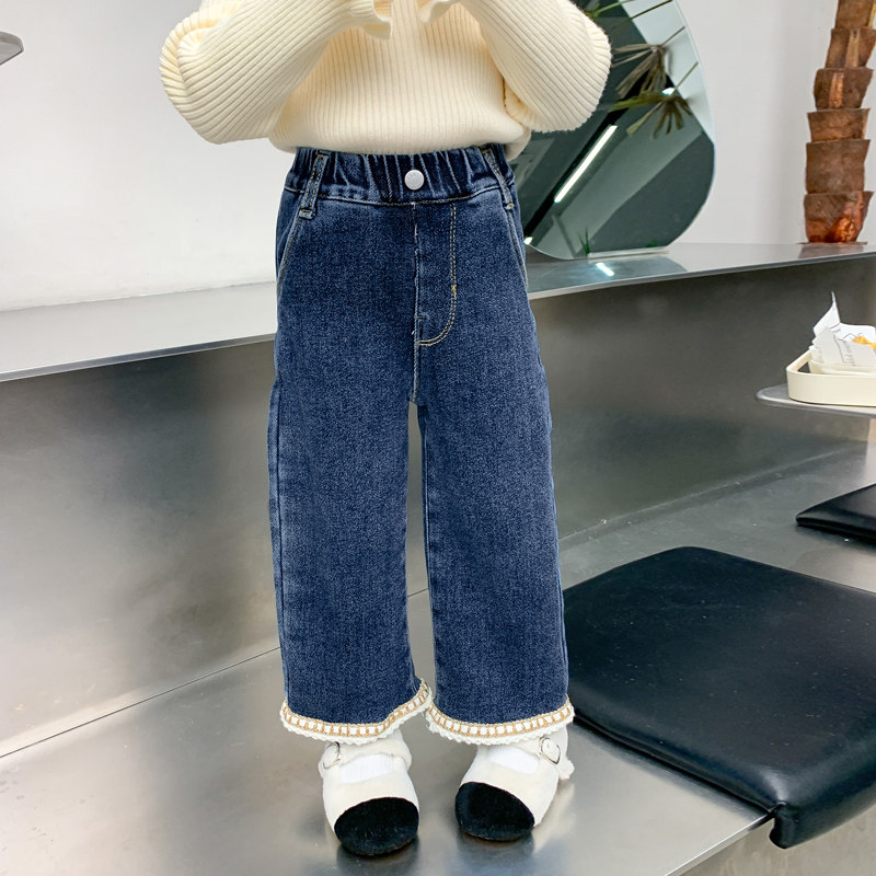 女童裤子秋冬款加绒2023新款冬装时髦一体绒牛仔裤冬季儿童套装长,淘宝优惠券,粉丝福利购,淘宝优惠卷