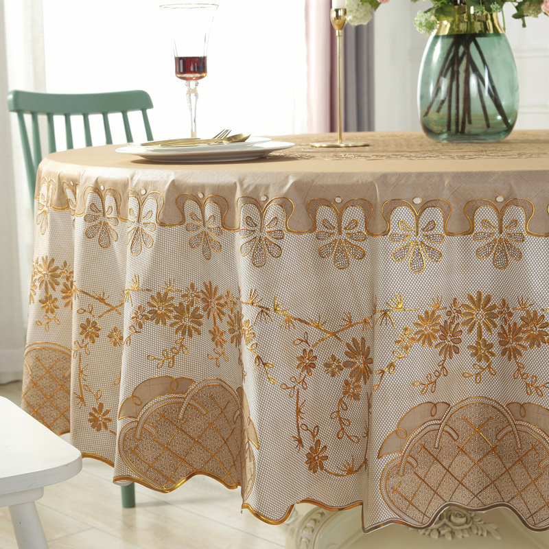 大圆桌桌布pvc防水防油防烫免洗椭圆现代餐桌布加厚家用饭店酒店,淘宝优惠券,粉丝福利购,淘宝优惠卷