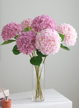 高档单枝大绣球仿真花客厅假花装饰摆件餐桌花电视柜插花道具摆设