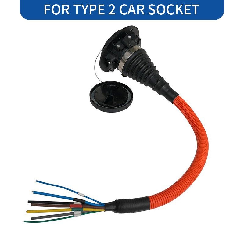 电动汽车欧标车端插座0.5米螺纹管 IEC62196 32A/80A单相三相,淘宝优惠券,粉丝福利购,淘宝优惠卷