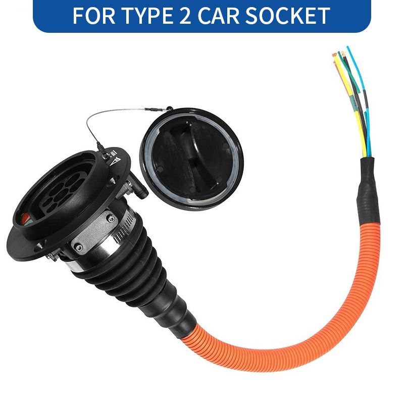 电动汽车欧标车端插座0.5米螺纹管 IEC62196 32A/80A单相三相,淘宝优惠券,粉丝福利购,淘宝优惠卷