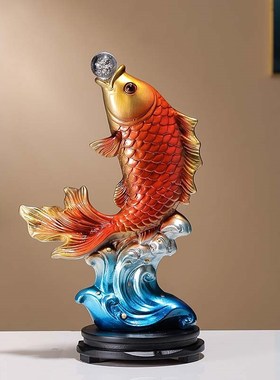 年年有余招财鱼办公室摆件客厅电视柜酒柜玄关装饰品新居乔迁礼品