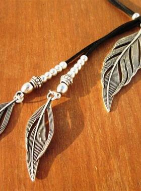 Leaves CCB Alloy Korean Velvet Vintage Pendant Literary Retr