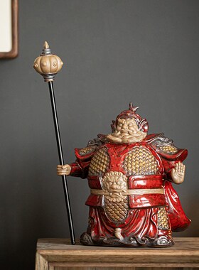 久造陶瓷大号门神哼哈二将中式摆件创意家居客厅门口装饰乔迁礼品