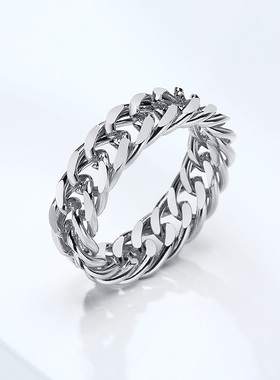 Mens Miami Cuban Chain Ring ,6MM Stainless Steel Curb Link B