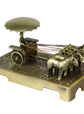 朴器 铜车马兵马俑摆件