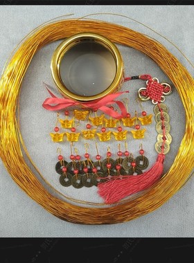 汇聚生机发财树材料包手工编织招财发财树铝线摆件DIY摇钱树配件