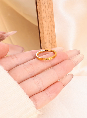 福韵天玺2N锤纹碎冰合金戒指