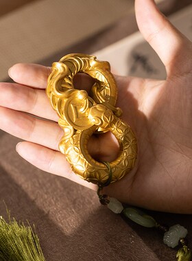 朱炳仁铜 富贵无极手把件招财蛇生肖随手盘玩高档礼物