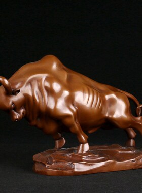 紫铜牛摆件纯铜卧牛生肖牛牦牛中式铜器客厅书房家居办公室摆设