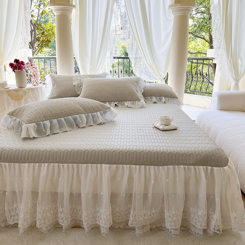 公主风乳胶席冰丝凉席三件套家用可水洗机洗夏季花边床裙款软席子,淘宝优惠券,粉丝福利购,淘宝优惠卷