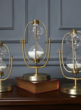 北欧风格金属计时器沙漏摆件创意家居软装客厅书房办公室装饰摆设