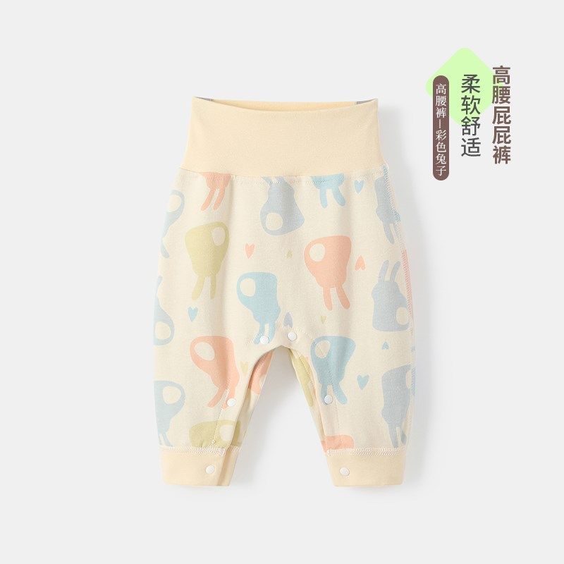 婴儿裤子春秋纯棉打底大屁屁裤新生儿宝宝秋裤高腰大pp带按扣裤子,淘宝优惠券,粉丝福利购,淘宝优惠卷