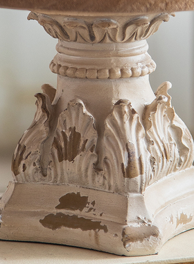 法式复古雕花水果托盘 婚庆摄影道具民宿玄M关装饰品 做旧实木摆