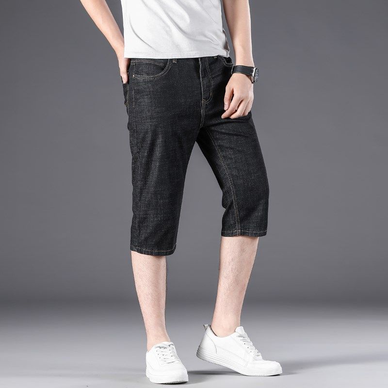 夏季薄款牛仔短裤男七分裤宽松直筒加肥加大码胖子马裤男中裤外穿,淘宝优惠券,粉丝福利购,淘宝优惠卷