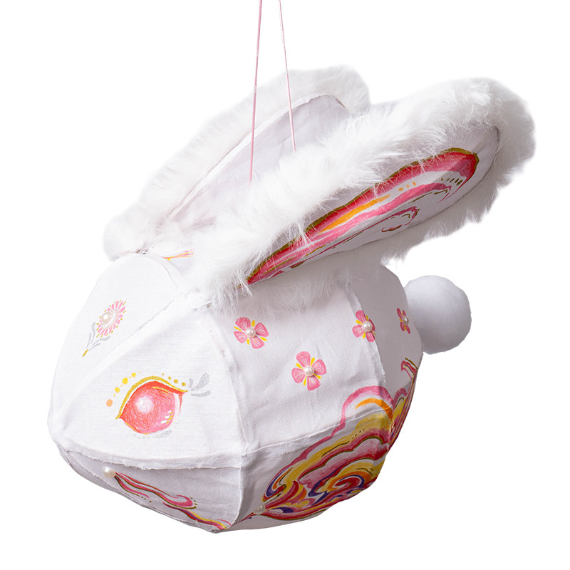 中秋节新款古风兔子灯笼儿童手提发光玉兔宫灯花灯装饰制作材料包,淘宝优惠券,粉丝福利购,淘宝优惠卷