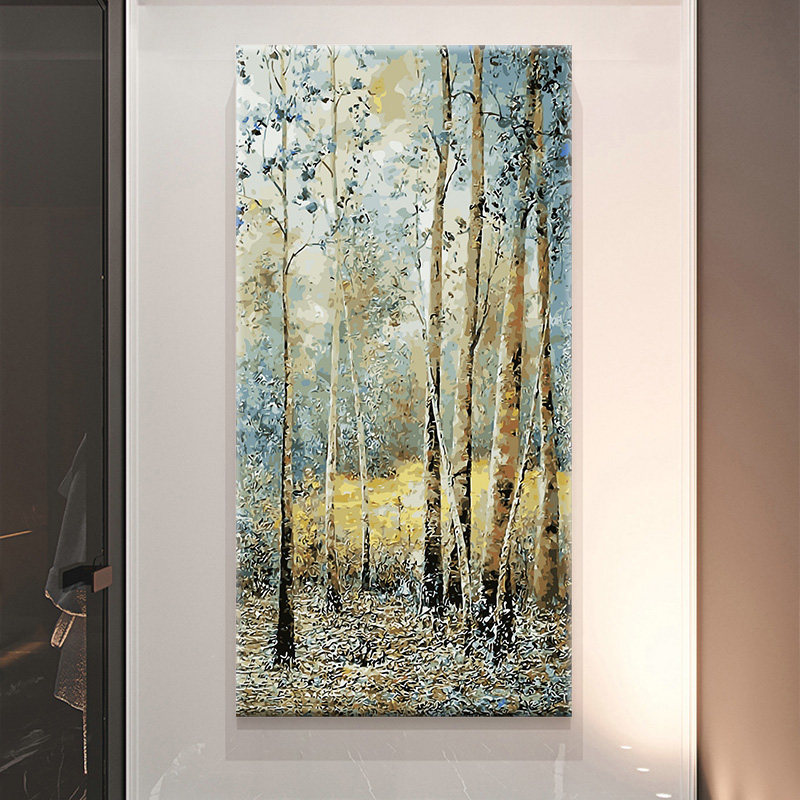 数字油画高级感风景装饰画diy 手工客厅挂画玄关竖版手绘浮光丛林,淘宝优惠券,粉丝福利购,淘宝优惠卷