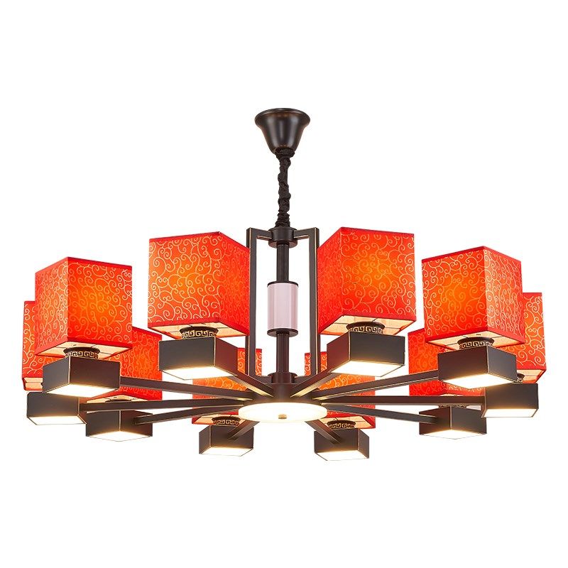 中餐厅吊灯红罩火锅店商用饭店包间雅间圆桌餐饮店专用宴会厅灯具,淘宝优惠券,粉丝福利购,淘宝优惠卷