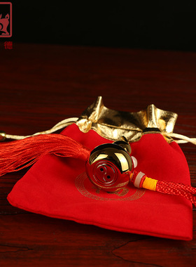 铜聚德 纯全黄铜葫芦挂件手把件办公室家居客厅玄关汽车吉祥挂饰