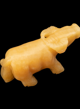 天然黄玉石牛摆件大号生肖水牛招财牛站牛玄关家居新房工艺礼品摆