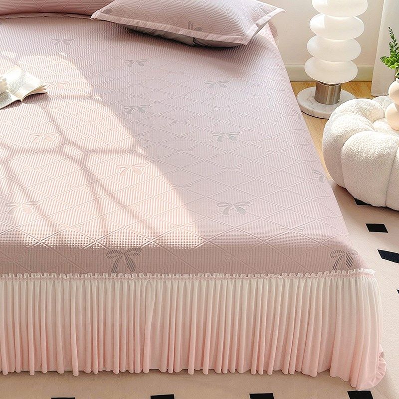 公主风床裙款冰豆豆凉席三件套a类母婴可机洗冰丝席空调席可机洗,淘宝优惠券,粉丝福利购,淘宝优惠卷