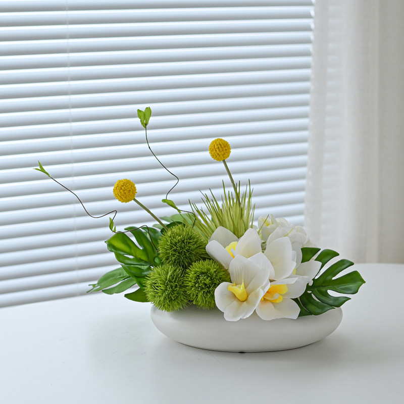 酒店大圆餐桌转盘中间装饰餐桌花摆花桌花摆件宴会花艺会议仿真花,淘宝优惠券,粉丝福利购,淘宝优惠卷