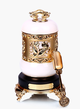 琉璃茶叶罐摆件书房办公室装饰品摆设送领导爸爸礼品商务定制礼品