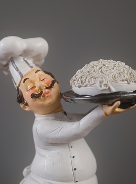 欧式厨师摆件创意餐桌橱柜装饰品厨房西餐厅蛋糕店红酒架厨房摆设