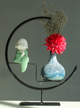 新家装饰摆件温馨客厅电视柜办公室创意中式禅意家居饰品花瓶客厅