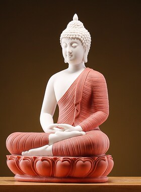 新禅意泰国佛释迦牟尼佛陶瓷如来菩萨摆件工艺品家居摆设桌面送礼
